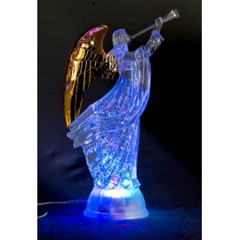 Crystal-LED Lighted Sparkling Multi-Color Changing Figurines 12'' Prayer Angel with Dove Statues Home Decorative/Decor Faith-Hope- Love-Peace Angels Wings Statue Christms Ornaments Decorations