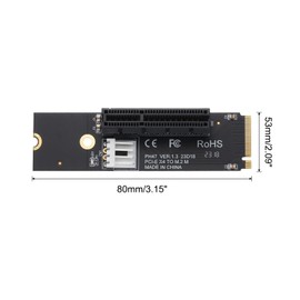 sourcing map M.2 to PCI-EX4 Riser Card Panel Adapter Board M.2 Key M NVMe Port Card X1 X4 X8 X16 PCI-E Device Support SSD 2260/2280