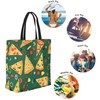 Muishi Pizza Canvas Tote Bag Large Women Casual Shoulder Bag