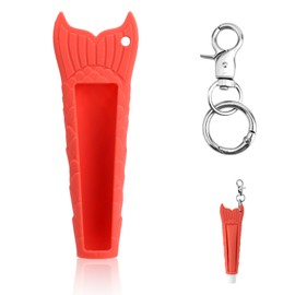 Lippenbalsamhalter Schlüsselanhänger, Tragbare Silikon Lippenbalsam Schutzhülle mit Schlüsselanhänger Kompatibel mit Summer Fridays Poppy (Poppy Red Pure Color)