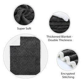 Blanket Sofa Cuddly Blanket 100 x 150 cm Sofa Blanket Small Double Face Extra Soft Fluffy Fleece Blanket Bed Blanket Cuddly Blankets Lamb Blanket Striped Sofa Bed Throw Blanket Warm Dark Grey