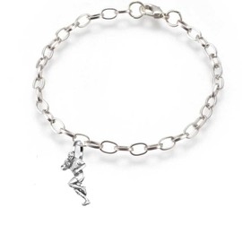 pp-sp00 rugby player fine lead free English Pewter charm on a belcher link chain anklet bracelet