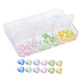 Outanaya DIY Nail Charms Kit Heart Shaped Resin Rhinestones for Women Small Nail Gems Manicure Decoration and Elegant Designs