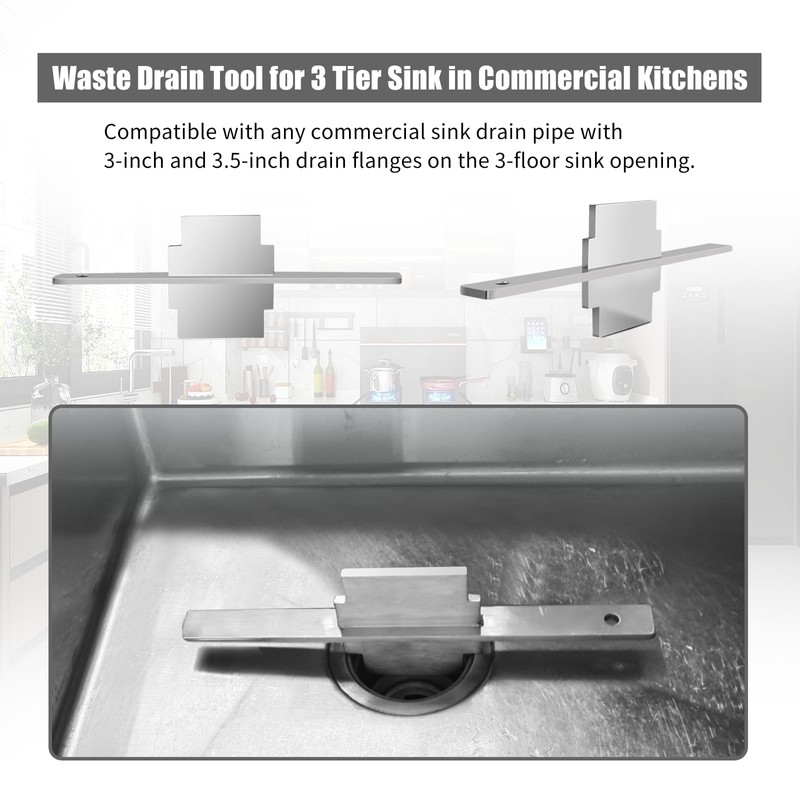 XQK Waste Drain Tool for 3 Tier Sink in Commercial