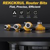 REKCKRUL 4-Piece Roundover Router Bit Set - 1/4" Shank, Carbide