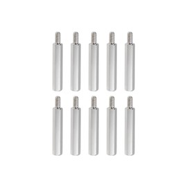 YOKIVE 10 Pcs M3 Standoff Screws, Nickel Plated Hex PCB Standoffs, Keep Height Consistent, Great for Motherboard (Silver Tone, 25mm+6mm)