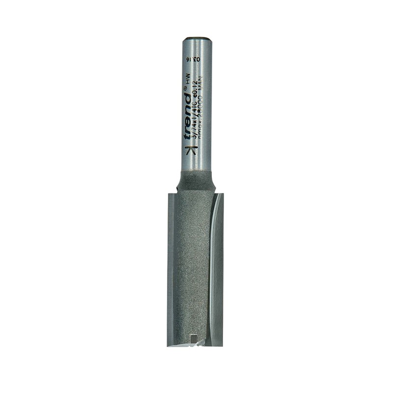 Trend Professional Straight Two Flute Router Cutter, 1/4 Inch Shank,
