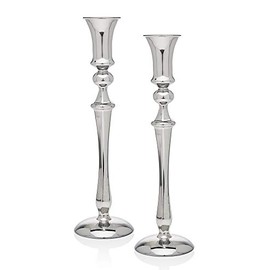 Godinger Candle Holder Set Wedding Holiday Decoration Chrome - Set of 2-10"