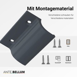 Ante bellum Balcony Door Handle – Versatile Aluminium Door Handle for Balcony, Patio and Fly Screen Doors, Patio Door Handle Including Screws, Easy Installation No Drilling (RAL 7016)