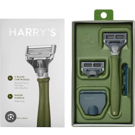 Blade Harry's Men's Razor Blades 2 Count Refills & Handle Travel Cover German blades,