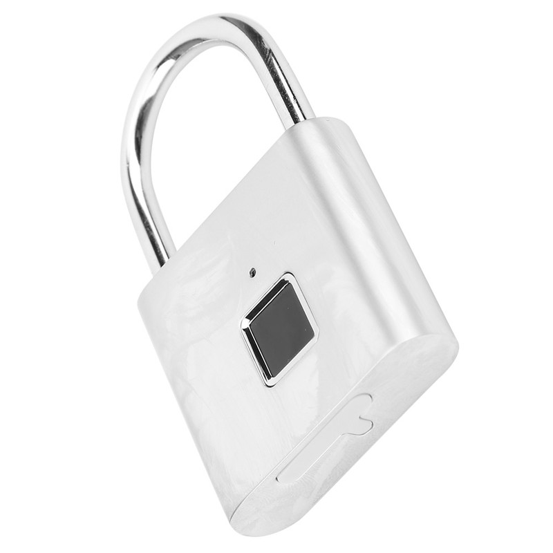 Smart Fingerprint Padlock USB Rechargeable Security LED Lock for Backpack
