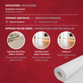 ROBERTS 70-198 Silicone Moisture Barrier Underlayment for Solid & Engineered Wood Floors & LVP - 31.5 in. x 76.25 ft. x 6 mil - 200 sq. ft. coverage
