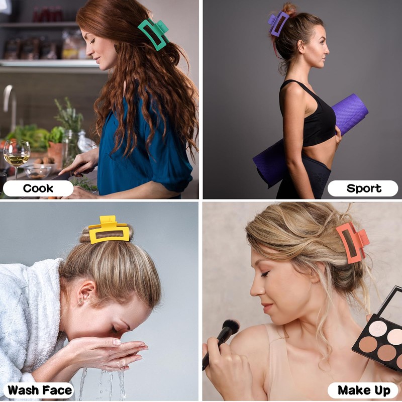 Sisiaipu 3.5 Inch Medium Hair Accessories: 12 Pcs Square Jaw