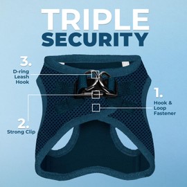 Best Pet Supplies - All Weather Mesh, Reflective, No Pull Harness for Small, Medium Dogs, Cats - Secure with Hook & Loop Fastener, Buckle, Double D-Rings - Blue, XS