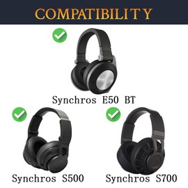 SOULWIT 90 mm Cooling Gel Replacement Ear Pads for JBL Synchros E50 E50BT S500 S700 Wireless Headphones, Cushions with Noise Isolation Foam