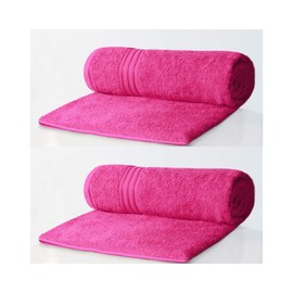 Bentley Priory Linens Hand Towels (2 PACK) for Bathroom Supreme Range 500GSM Super Soft Cotton Pack of 2 Absorbent and Quick Dry Hand Towels Set 50 x 85cm (BRIGHT PINK)