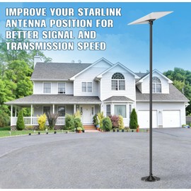 Starlink Gen 3 Mounting Kit with Pipe Adapter, 7.5FT Gen 3 Starlink Pole Mount, Height Adjustable Starlink Gen 3 Mount Plate Accessories