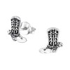 925 Sterling Silver Cowboy Boot Stud Earrings, Sold as a