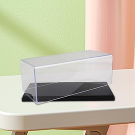 Luwecf Clear Acrylic Display Case Protection Storage for 1:43 Model Cars,Transparent Countertop Box for Figure Arts Car Model, Black 15x7.6x6.3CM
