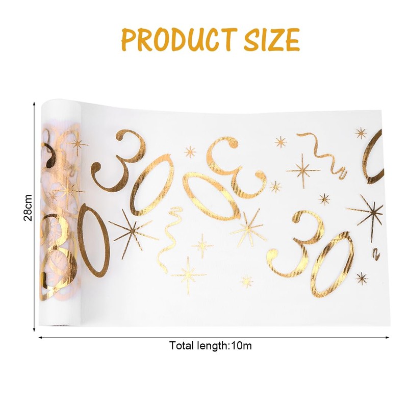 Table Runner for 30th Birthday, Table Decoration Birthday 28 cm