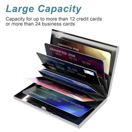 Rouidr Credit Card Holder, Small Credit Card Wallet, Slim RFID Metal Card Holder Wallet, Business Card Case ID Case for Women Men(Gilt Ocean Marble)