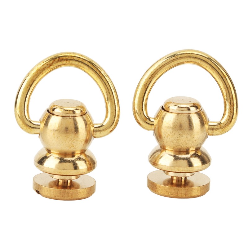 12 Sets D Ring Stud Screw Gold Brass Metal Plating