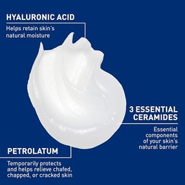 CeraVe Healing Ointment, Hydrating Skin Protectant With Petrolatum, Hyaluronic Acid & Ceramides, Face & Body Skin Barrier Repair For Cracked, Chafed, 