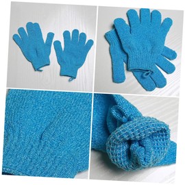 Minkissy 1pair Exfoliating Bath Gloves for Men Women Dual-sided Five-finger Scrubber Mitts Stretchy Design Easy to Clean for Shower Sauna Body