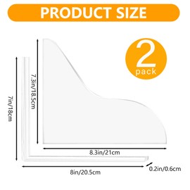 BangBoom 2 Pack Acrylic Shower Splash Guard, Clear Tub Splash Guard with Self-Adhesive Rubber Strip, Waterproof Shower Water Blocker for Bathtub Corner Sink Bathroom Kitchen Accessories (A)