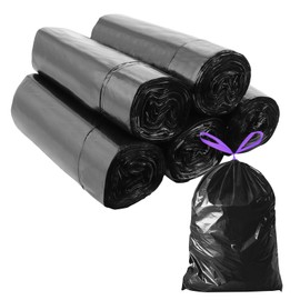 LOPYXBR Pack of 155 Black Bin Bags 6L Small Bin Liners, 40 x 45 cm Trash Bags with Carry Handle, Tear-Resistant and Liquid-Proof Bin Bags, Carry Handle Bin Bags