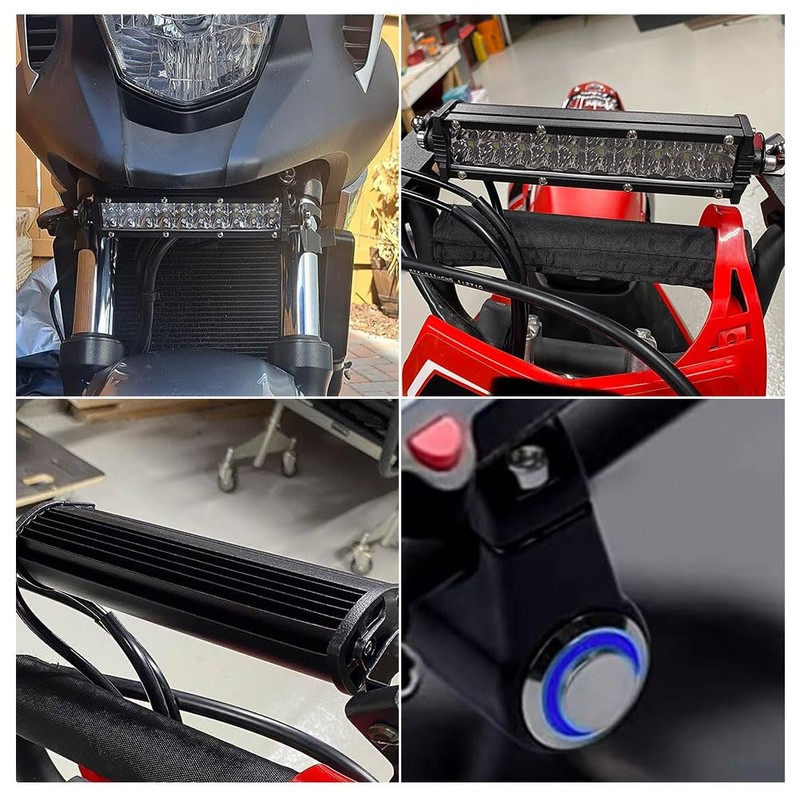 CMIYETO Motorcycle Front Light Bar Kit Universal Adjustable Light Bar