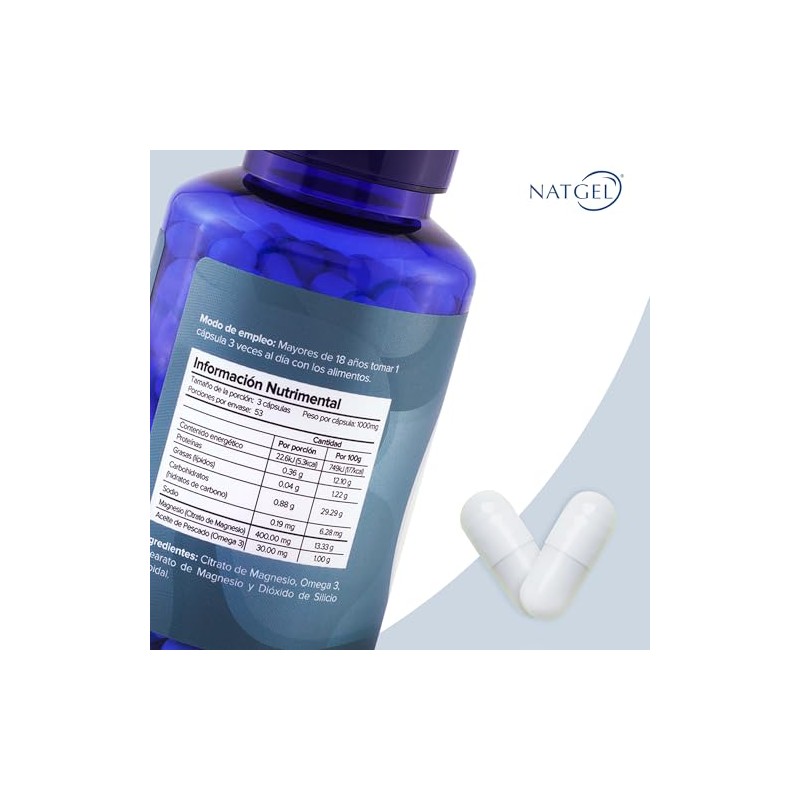 Citrato de Magnesio 1,000 Mg con Omega 3