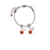 Delight Jewelry 10mm Orange Crystal Drop - Silver-tone Clear Star