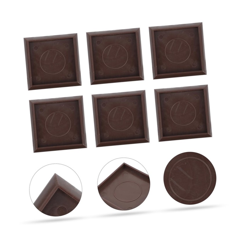 Operitacx 8Pcs Durable Square Furniture Caster Cups Skid Wheel Stoppers