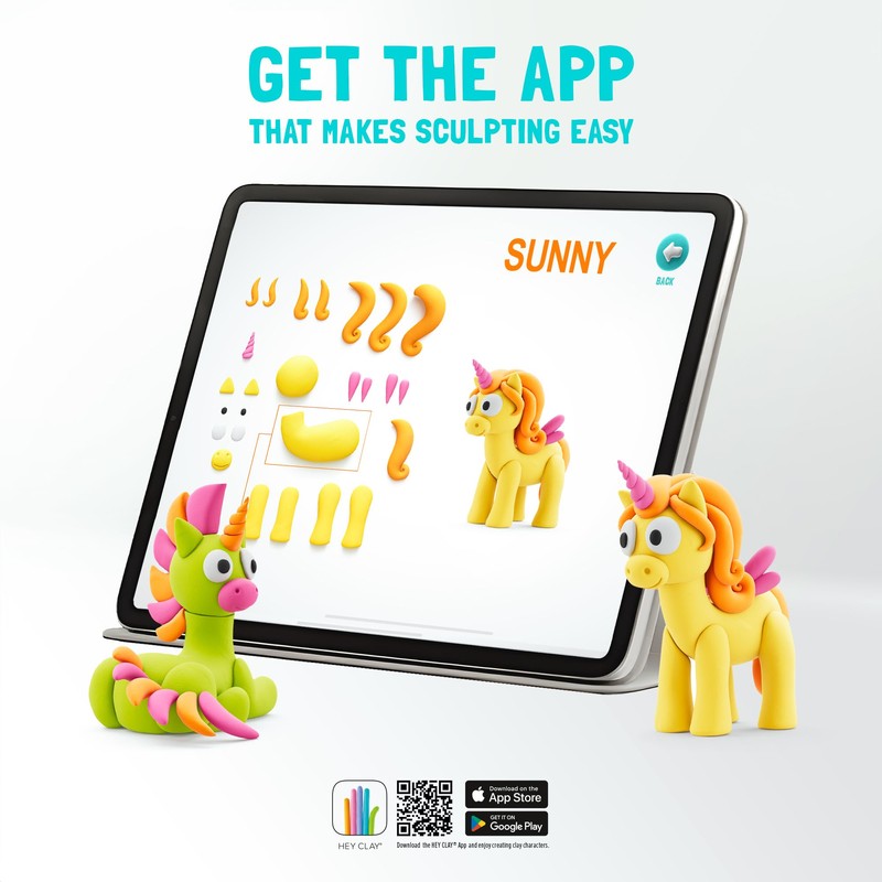 HEY CLAY Rainbow Unicorns - Air-Dry Clay Kit for Kids