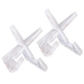 sourcing map 2 Pcs Wooden Plate Stands for Display, 6.5 Inch Decorative Picture Easel Frame Display Holder Stand for Platters Bowl Dish Pictures Book Tabletop Art Decor, White