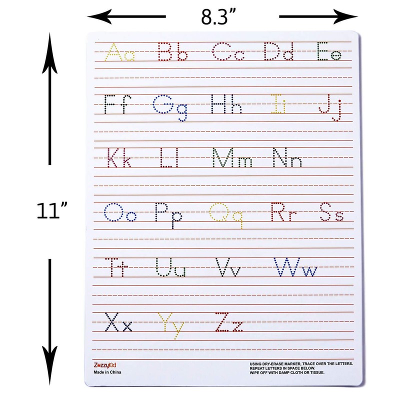 Dry Erase Alphabet Tracing Board: Letter and Numbers Handwriting Practice