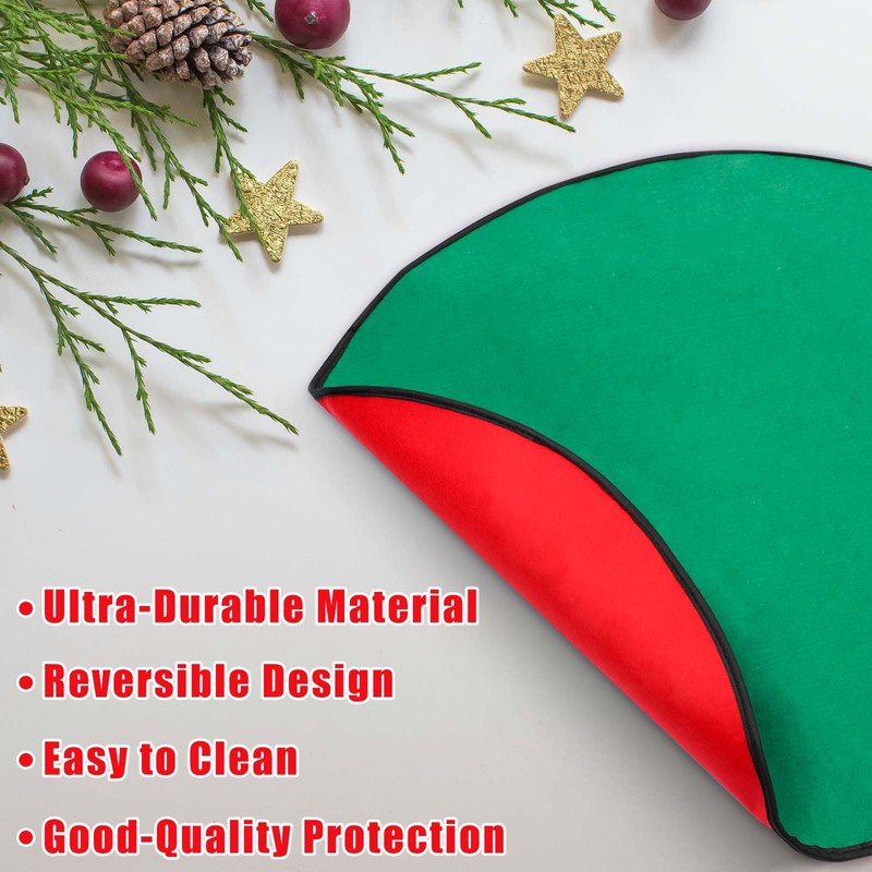 lasuroa Christmas Tree Mat, 100 cm Reversible Christmas Tree Stand