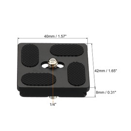 PATIKIL Tripod Quick Release Plate with D-Ring Screw, Camera Tripod Adapter Mount Parts Replacement Mounting Plate for Ball Head Model 17, Black