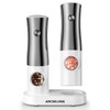 Arcselong Electric Salt And Pepper Grinder Set Stainless Steel Top