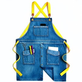 VEROMAN Men's Denim Apron, Outdoor, Fashionable, Cute, indigo