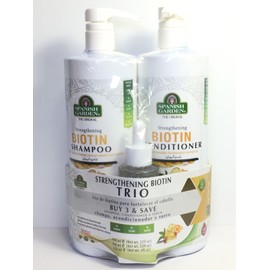Spanish Garden Biotin Trio Set (Shampoo, Conditioner & Oil), 32 oz, 32 oz & 4 oz