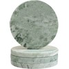 Green Marble Drink Coasters, Natural Stone Coasters - Set of