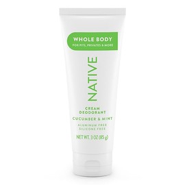 Native Native Whole Body Deodorant Cream Contains Naturally Derived Ingredients, Deodorant for Women & Men | 72 Hour Odor Protection, Aluminum Free with Coconut Oil and Shea Butter | Cucumber & Mint