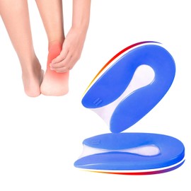Insole Heel Pad Cushion Heel Shock Absorption Gel Heel Pad Left and Right Set Unisex Walking Standing Work Chic Rate (S: Fits 22cm-24.5cm)