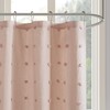 Urban Habitat UH70-2242 Brooklyn Cotton Fabric Shower Curtain Jacquard Pom