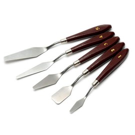 Spatula Palette Painting Knife Set - Bemaxy Professional Stainless Steel 3D Printing Tools Wood Grain Handle Putty Knife, 3D Printer Accessories - Set of 5