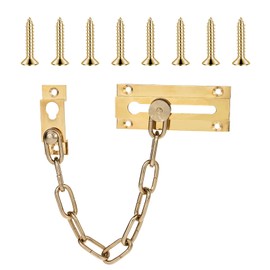 COMNICO Door Chain Lock, 1 Pack Security Door Chain Guard Solid Brass with 8 Screws Sturdy and Rust-Resistant Chain Lock Door Guard Door Locks for Kids Safety for Inside Door and Extra Front Door Lock