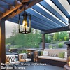 TWINKVILLA Solar Chandelier Outdoor, 3-Light 14" Rustic Farmhouse Waterproof Dimmable