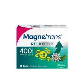 Magnetrans RelaxPlus 400 mg Magnesium Direct Granulate Sticks with Blueberry Flavour, for Muscles, Nerves & Balance, 20 Sticks
